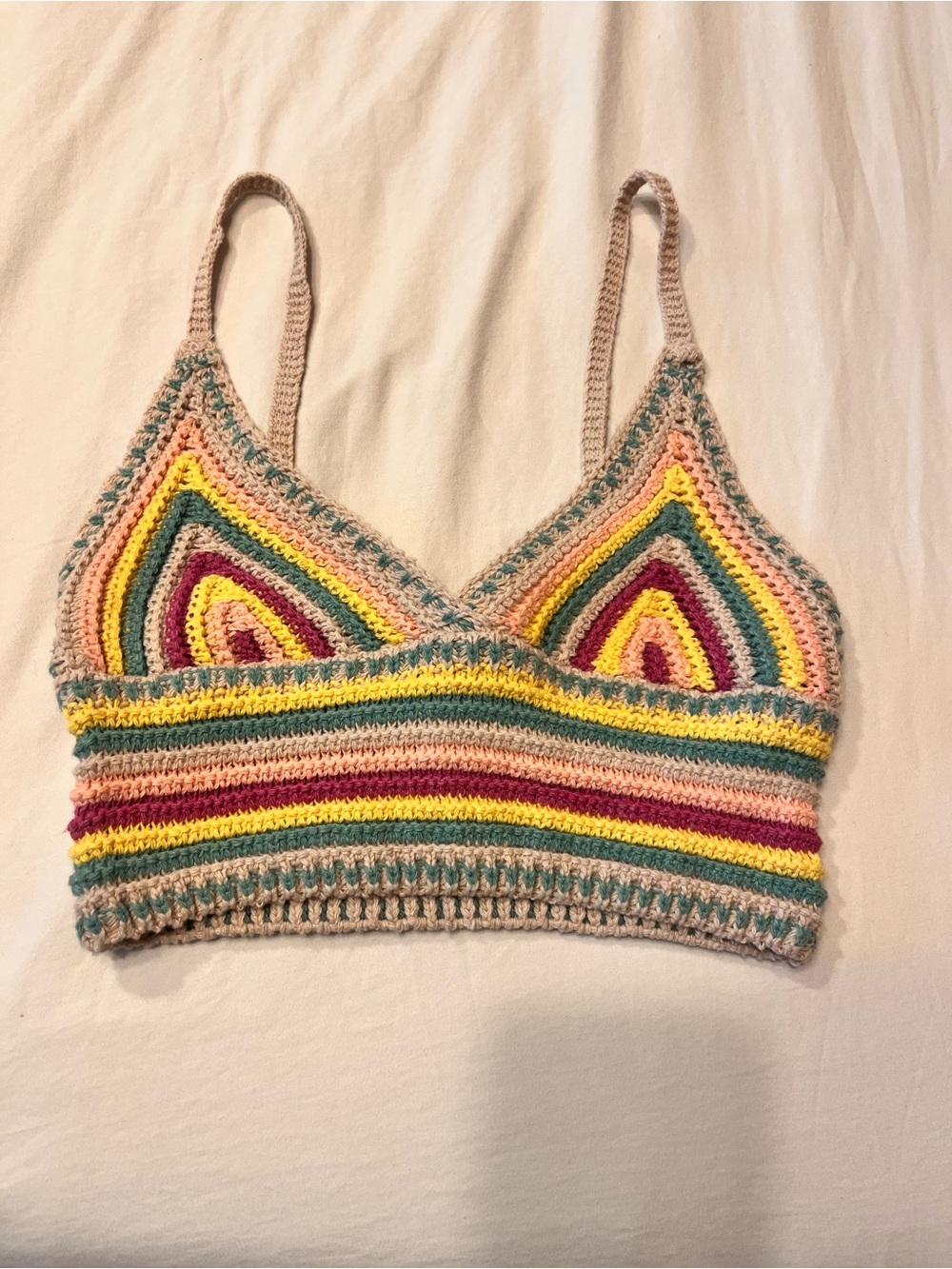 mahina Multicolor Crochet Crop Top